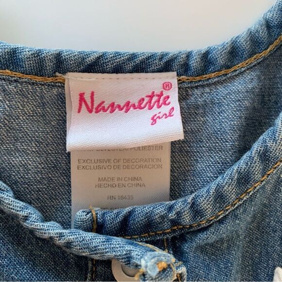 Denim & Tulle Sleeveless Dress - Picture 7 of 8